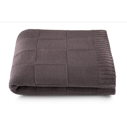 Produto Manta Tricô Plaid Grafite 125x180 Algodão e Acrílico Bythebed